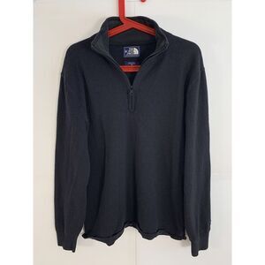 The North Face Sweater Mens Medium Black Long Sleeve 1/4 Zip Pullover Wool Blend